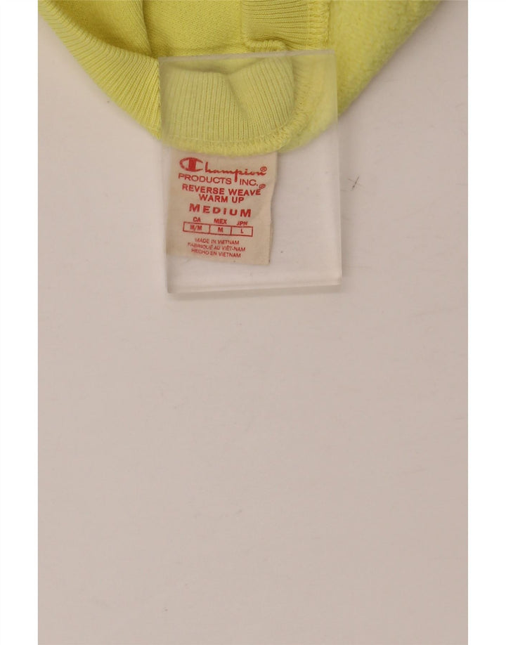 CHAMPION Womens Reverse Weave Crop Sweatshirt Jumper UK 14 Medium Yellow