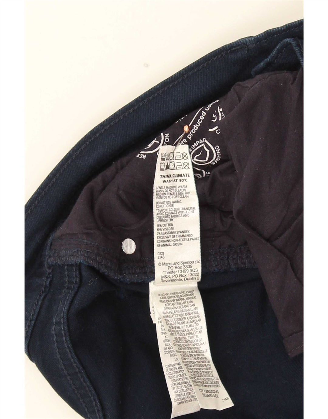 Мужские узкие джинсы Marks & Spencer W32 L31 синие, хлопок