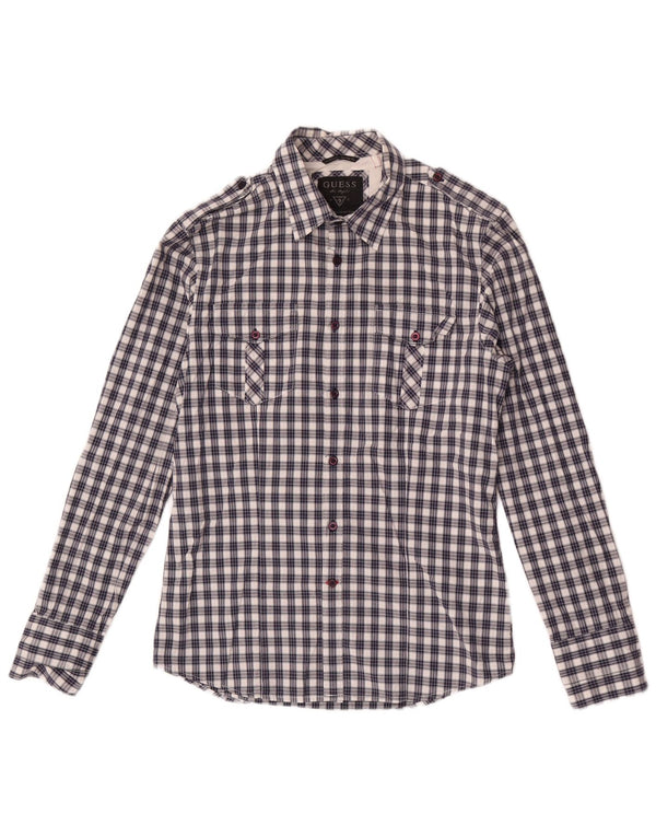 Camicia Guess Uomo Small Blue Check in cotone