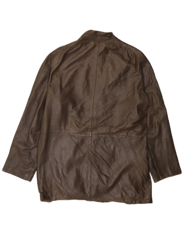 VINTAGE Herre Læderjakke IT 52 XL Brunt Læder