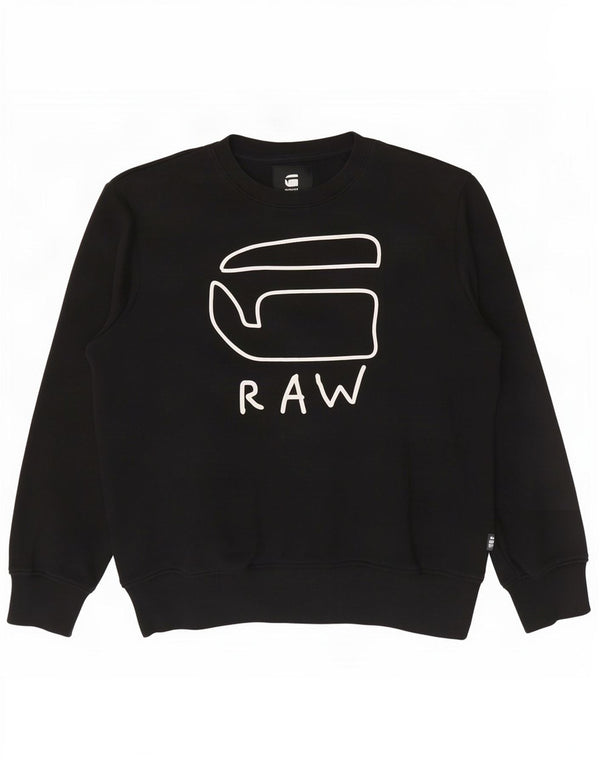 G-Star Mens Graphic Sweatshirt Jumper Large Black Cotton