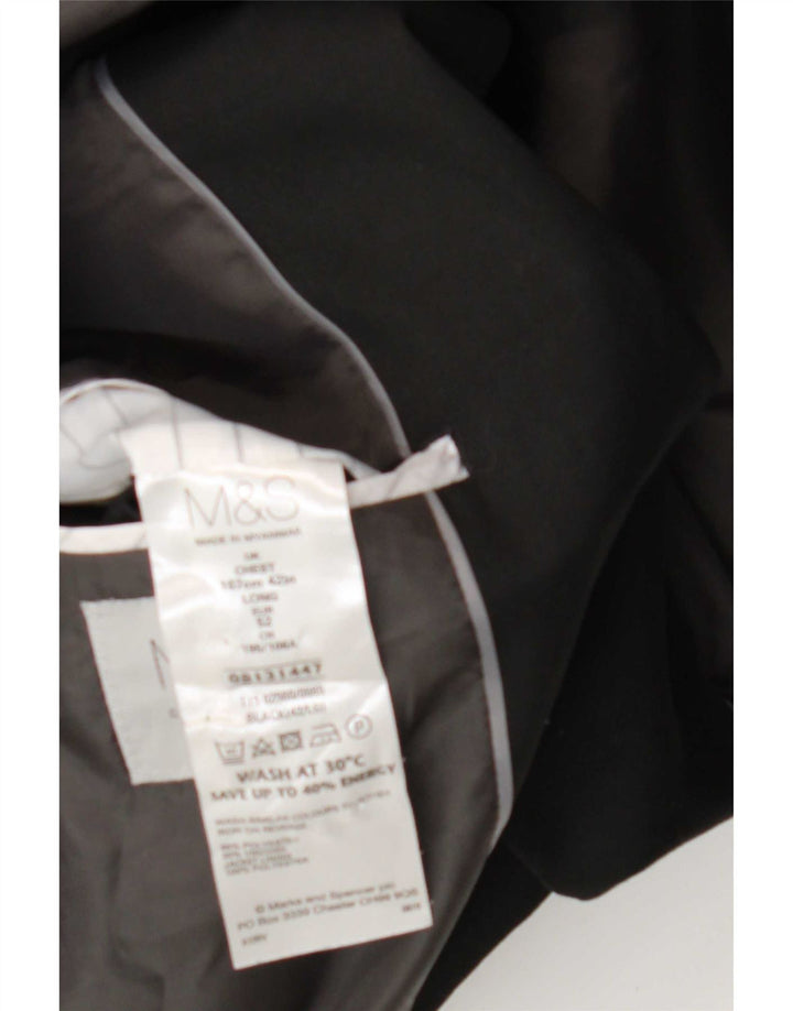 Marks & Spencer Chaqueta tipo blazer larga con 2 botones para hombre UK 42 Large Black