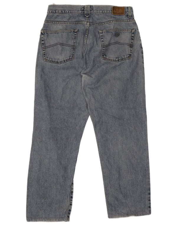 Armani Mens Straight Jeans W36 L29 Blue Cotton
