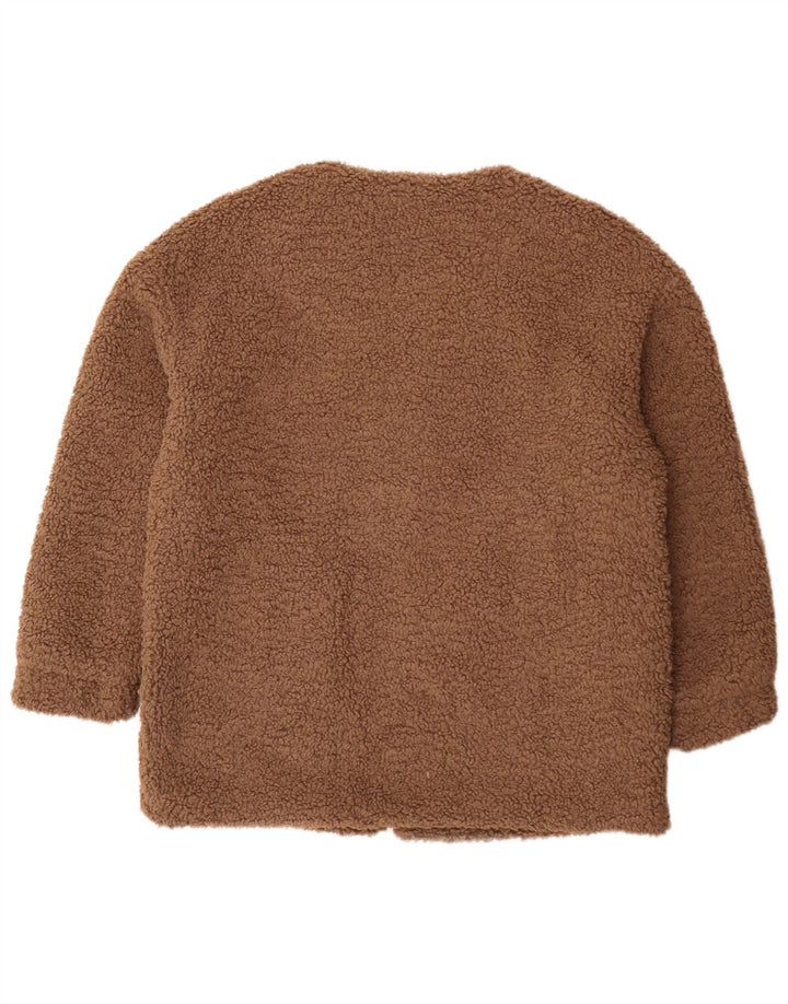 Женская флисовая куртка оверсайз Teddy Bear Zara UK 6 XS, коричневый полиэстер