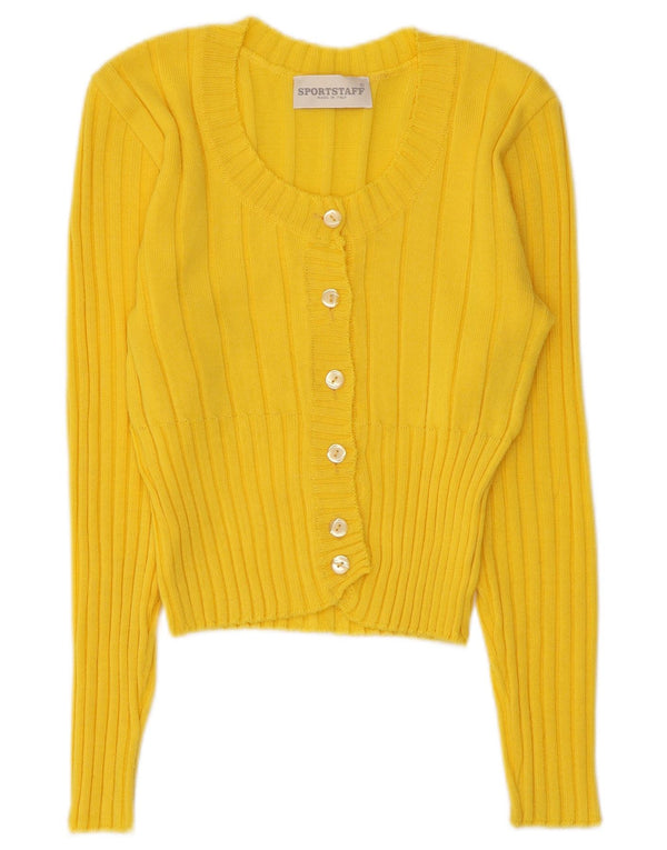 Sport Staff Ženski kratki kardigan pulover UK 10 Small Yellow