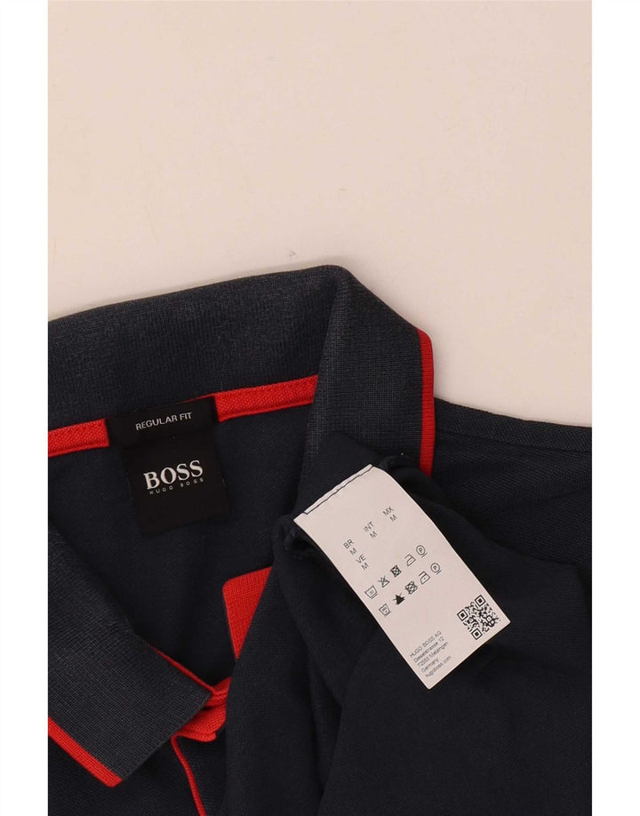 Cămașă polo Hugo Boss pentru bărbați, cu formă normală, din bumbac bleumarin mediu