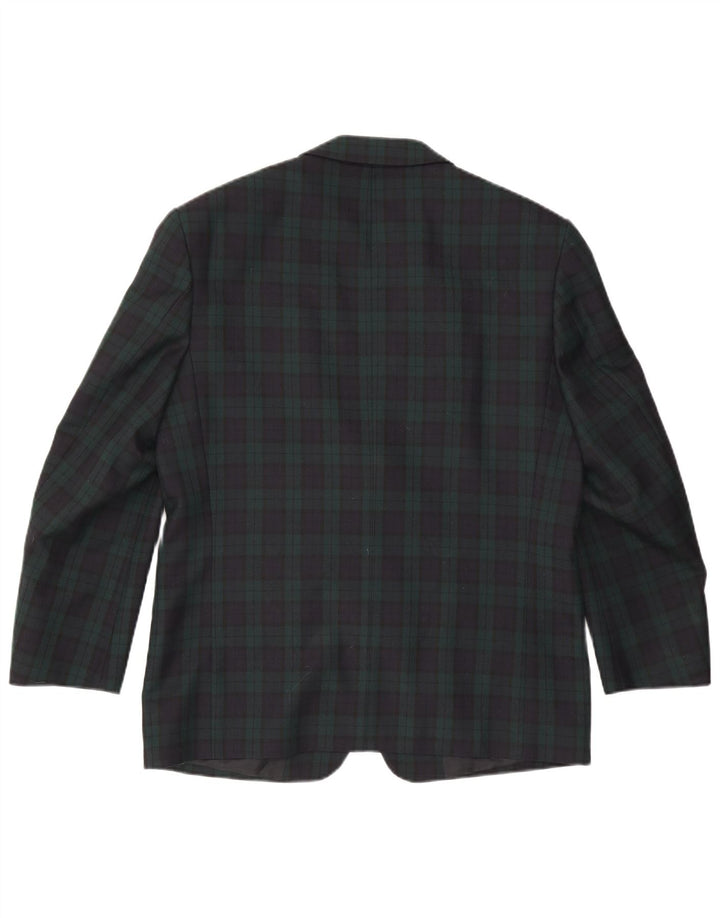 Giacca blazer da uomo a 2 bottoni Douglas IT 50 grande poliestere a quadri verdi
