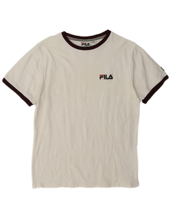 Fila Mens T-Shirt Top Large White Cotton