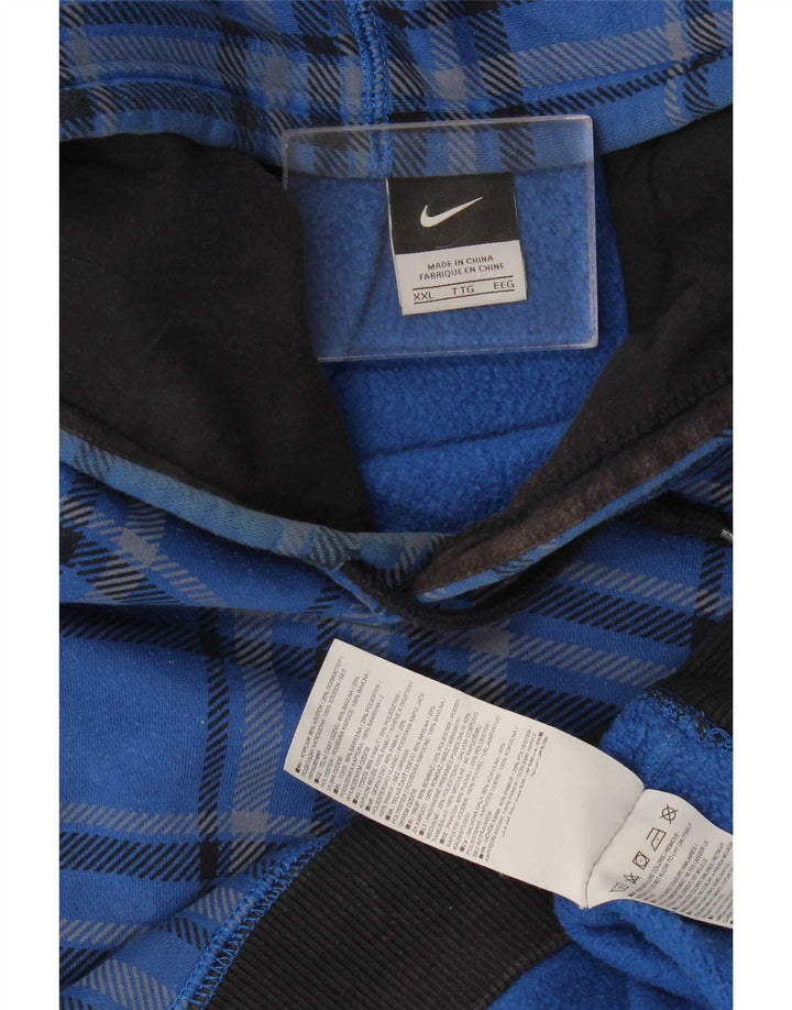 Nike hættetrøje til mænd 2XL blå ternet bomuld