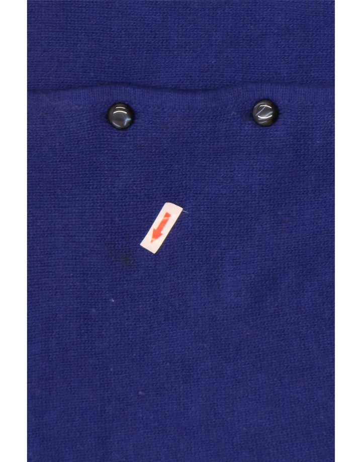 Suéter cardigã feminino vintage IT 44 lã azul médio
