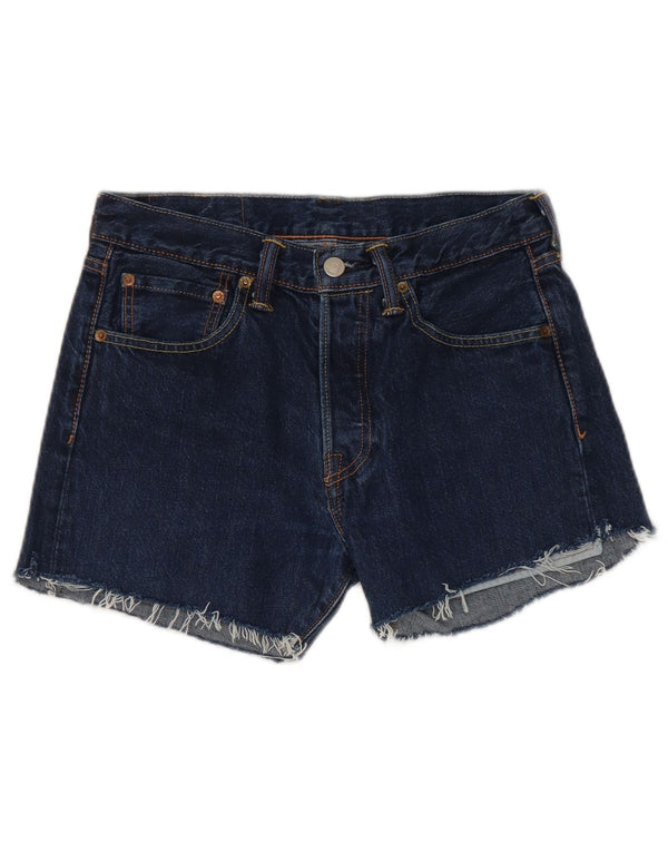 Levi's Damen 501 Distressed Denim Shorts W28 Mittelmarineblaue Baumwolle