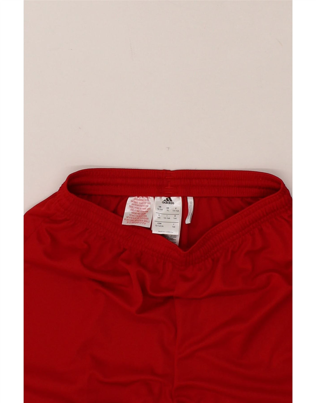 ADIDAS Boys Climalite Sport Shorts 13-14 Years Red Polyester Vintage Adidas and Second-Hand Adidas from Messina Hembry 