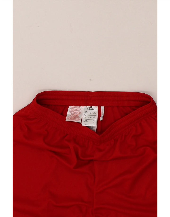 ADIDAS Boys Climalite Sport Shorts 13-14 Years Red Polyester Vintage Adidas and Second-Hand Adidas from Messina Hembry 