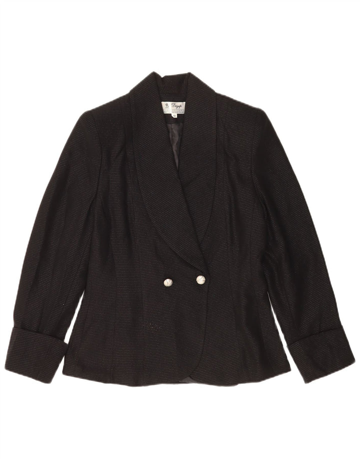 Jachetă vintage pentru femei la dublu piept IT 42 Medium Black Dunge
