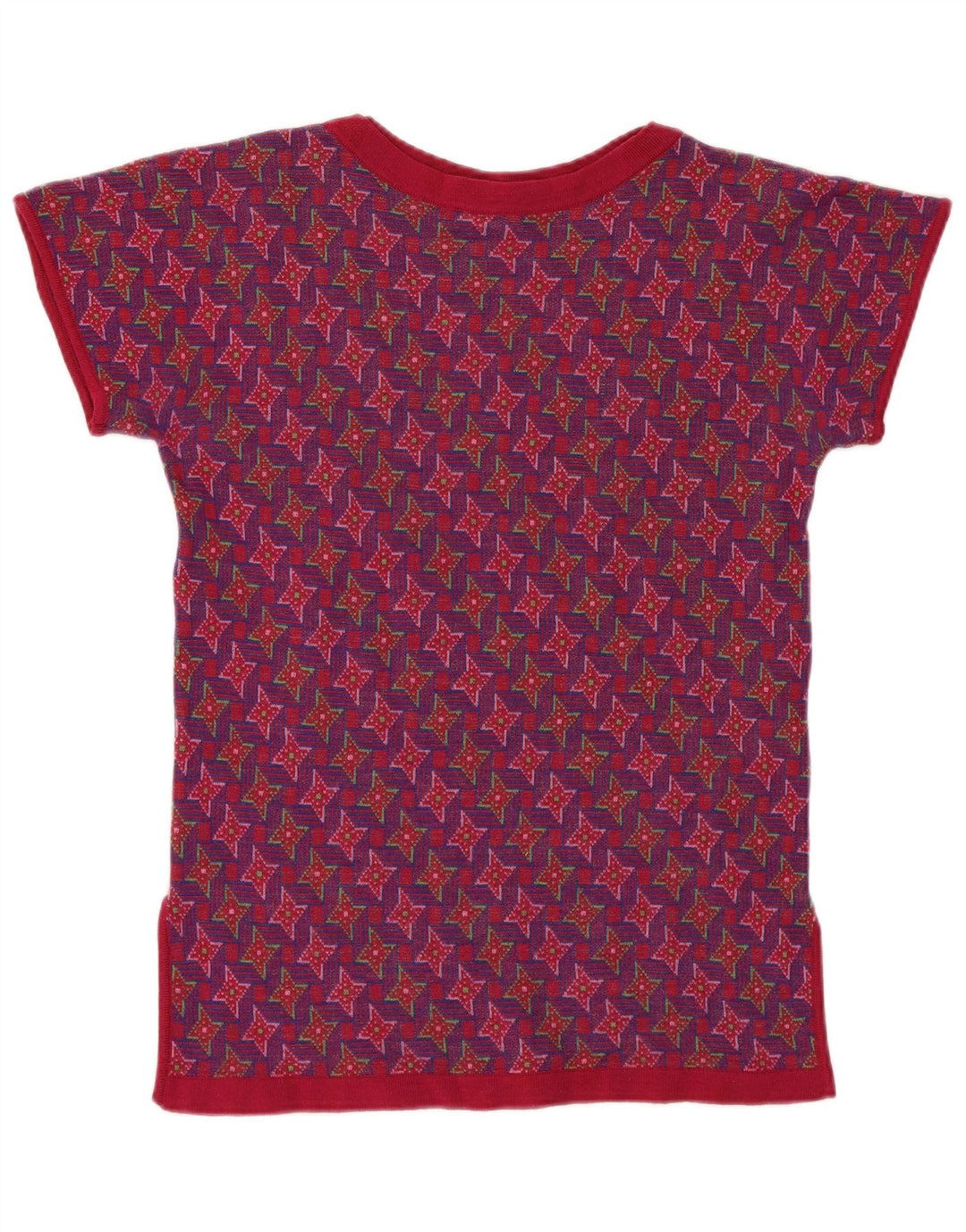 Vintage Womens Abstract Pattern Crew Neck Jumper Sweater UK 10 Small Multic