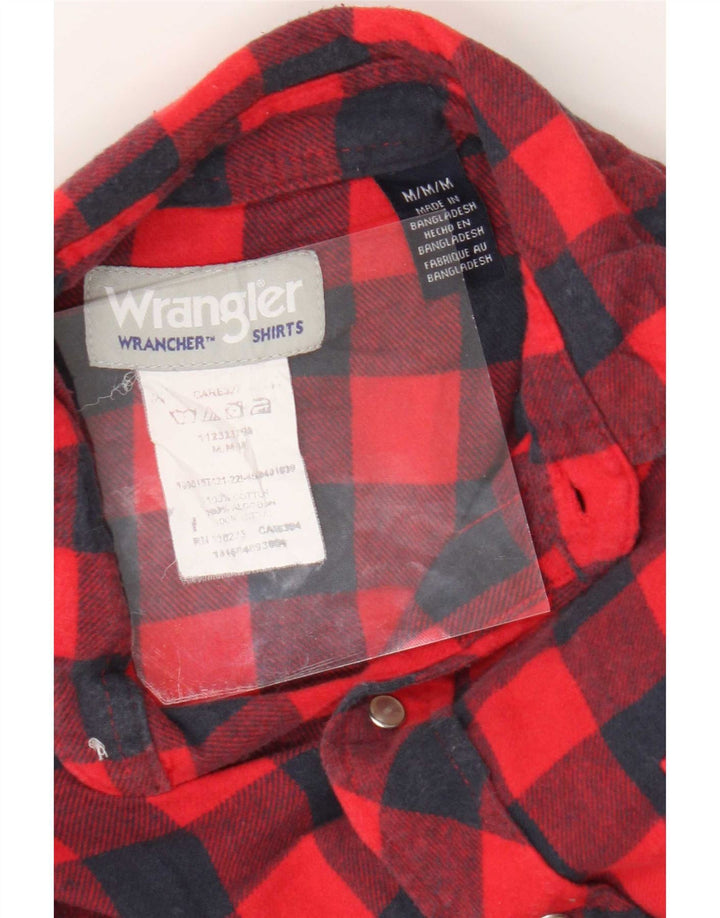 Camisa Wrangler masculina de flanela média vermelha algodão guingão