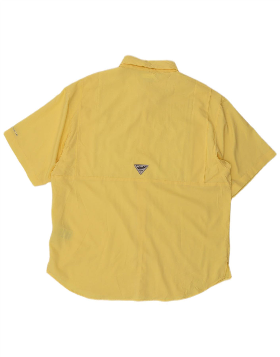 Columbia Mens Omni-Shade Short Sleeve Shirt Large Yellow Polyester