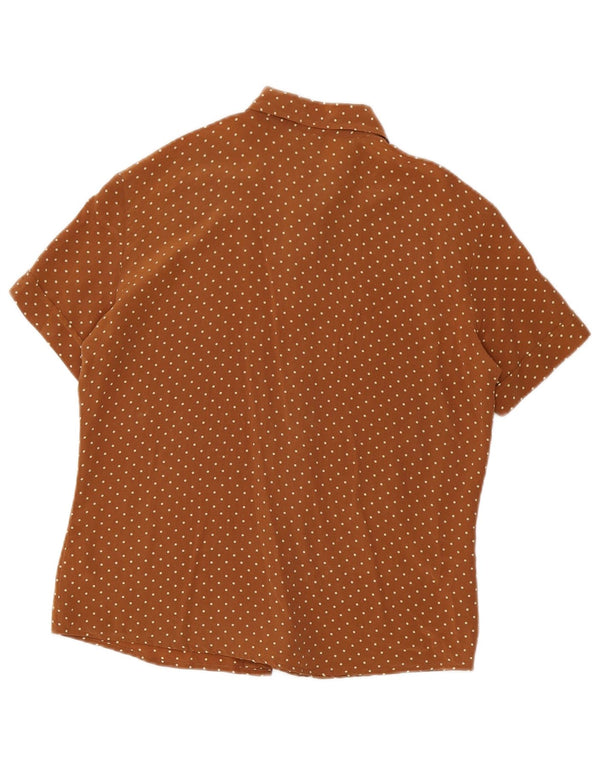 Camicia Benetton Donna IT 46 Large Marrone Seta Maculata