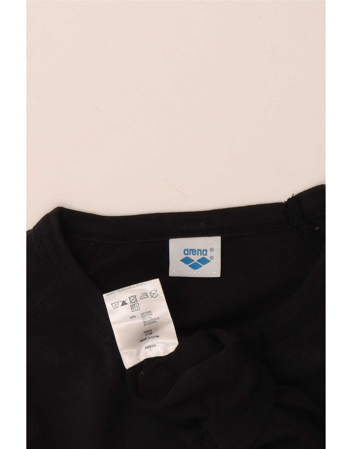 Arena Herre Grafisk T-Shirt Top Medium Sort Bomuld