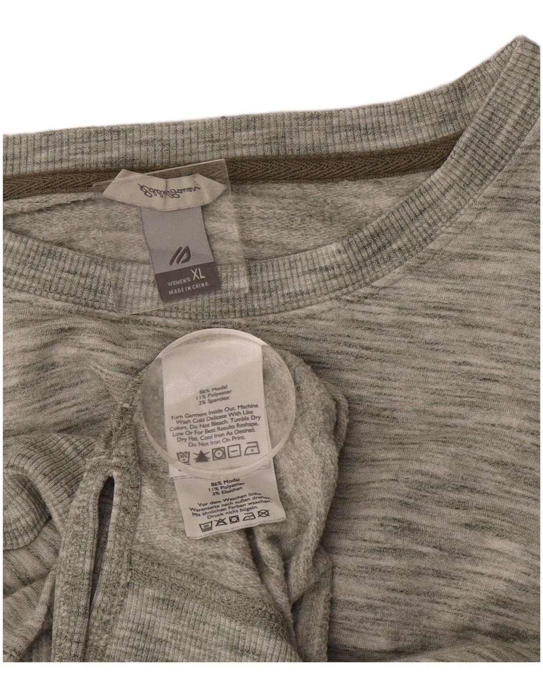 EDDIE BAUER Womens Sweatshirt Jumper UK 18 XL Grey Flecked Modal