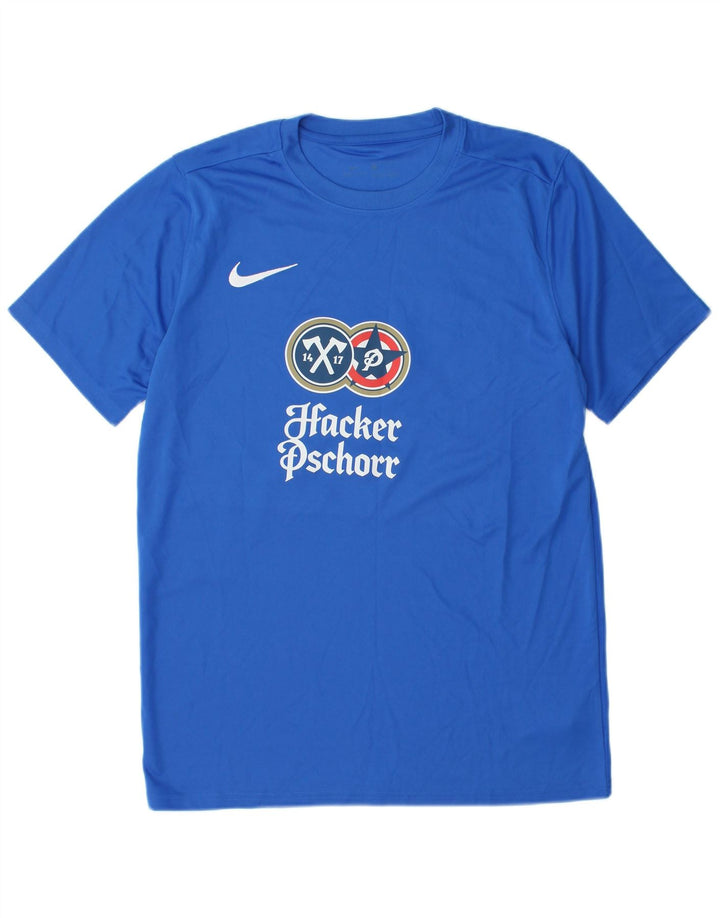NIKE T-shirt grafica da uomo Dri Fit Top grande blu in poliestere