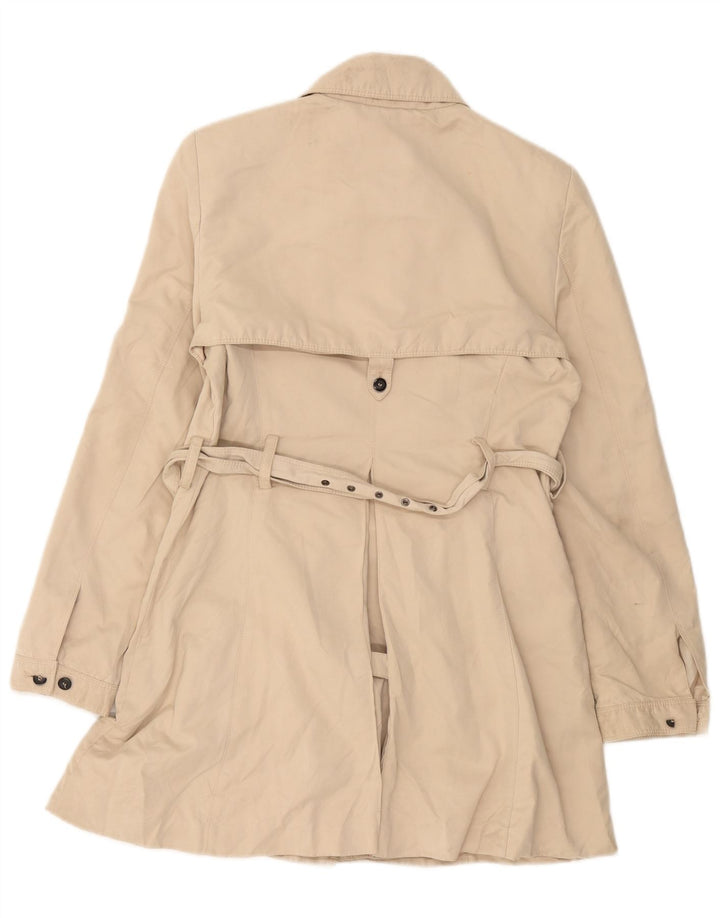 Zara Trench Coat til kvinder UK 12 Medium Beige Polyester