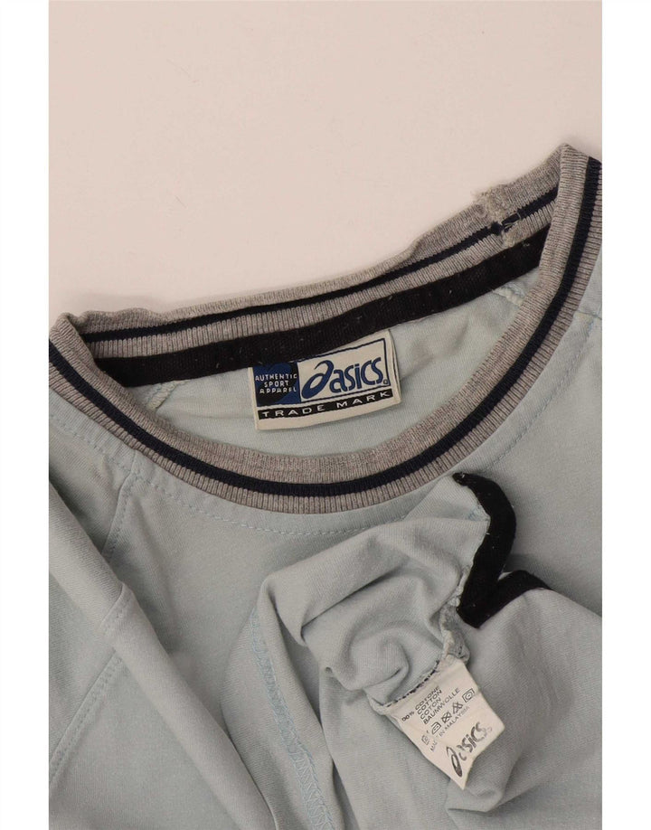 T-shirt da uomo Asics Top Small in cotone a righe blu
