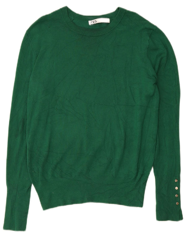 Suéter feminino Zara com gola canoa UK 18 XL verde