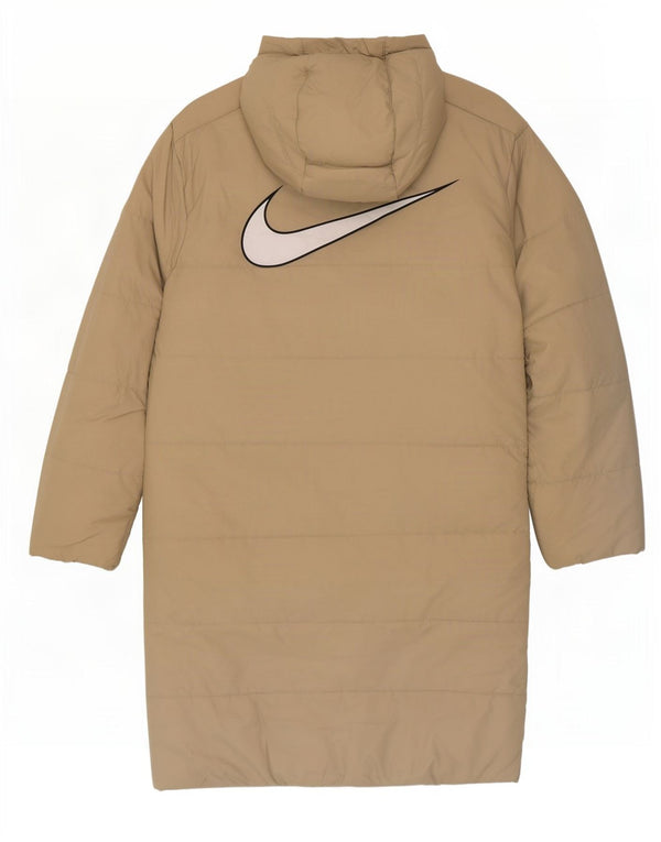 Nike Damen Übergroßer, gepolsterter Mantel mit grafischer Kapuze, UK 6, XS, Beige