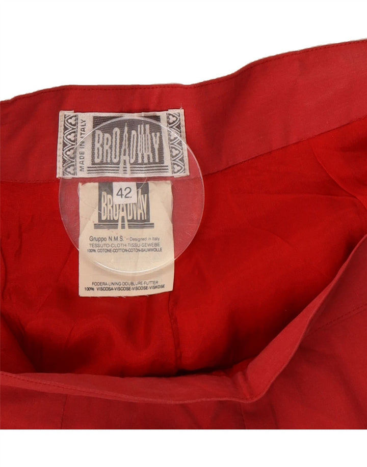 VINTAGE Womens Pencil Skirt IT 42 Medium W26 Red Cotton Vintage Vintage and Second-Hand Vintage from Messina Hembry 