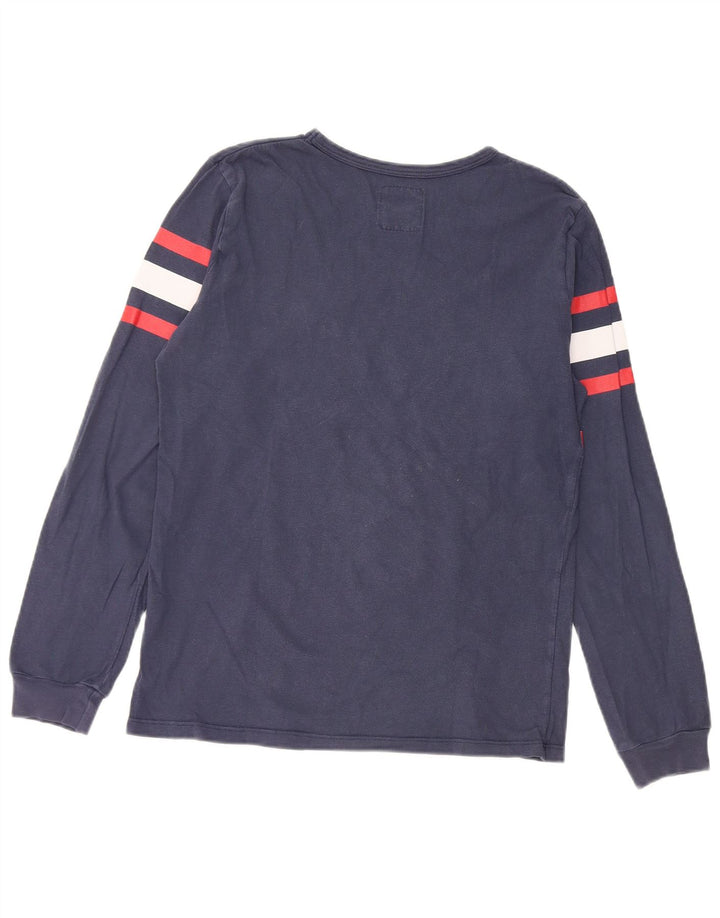 LEVI'S Boys Graphic Top Long Sleeve 15-16 Years Navy Blue Colourblock
