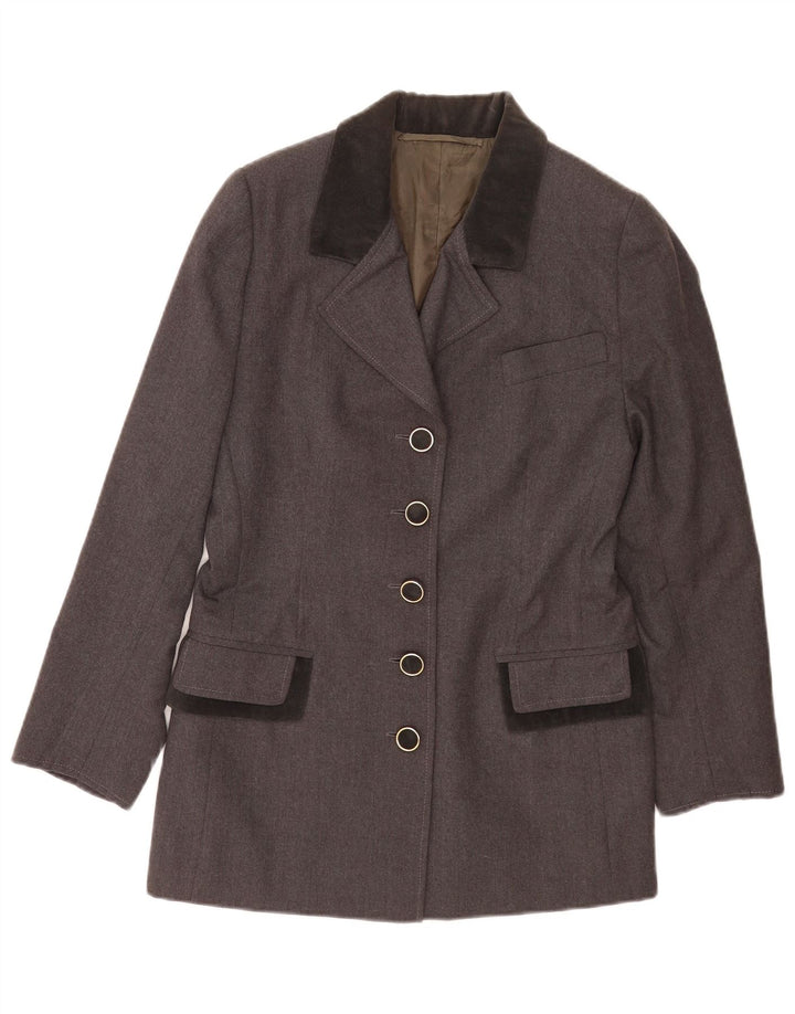 vintage Femme 5 Bouton Blazer Veste UK 16 Grand Gris