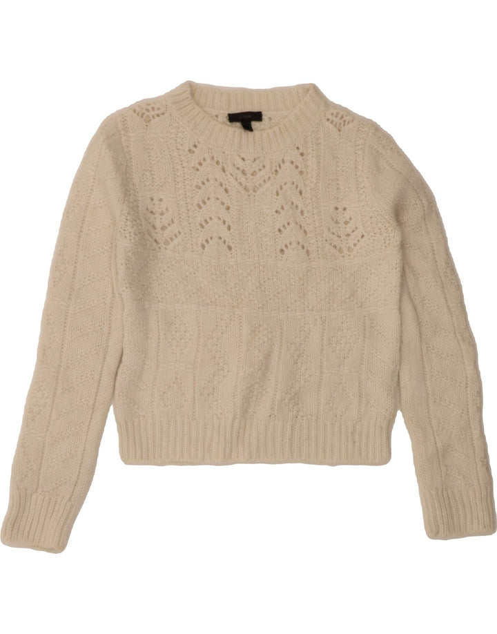 J. CREW Womens Oversized Boat Neck Jumper Sweater UK 2 2XS Off White Vintage J. Crew and Second-Hand J. Crew from Messina Hembry 