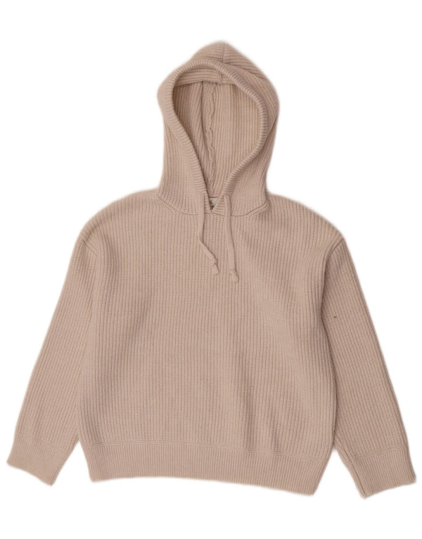 Marks & Spencer Damski sweter z kapturem, UK 14, średni beżowy poliester