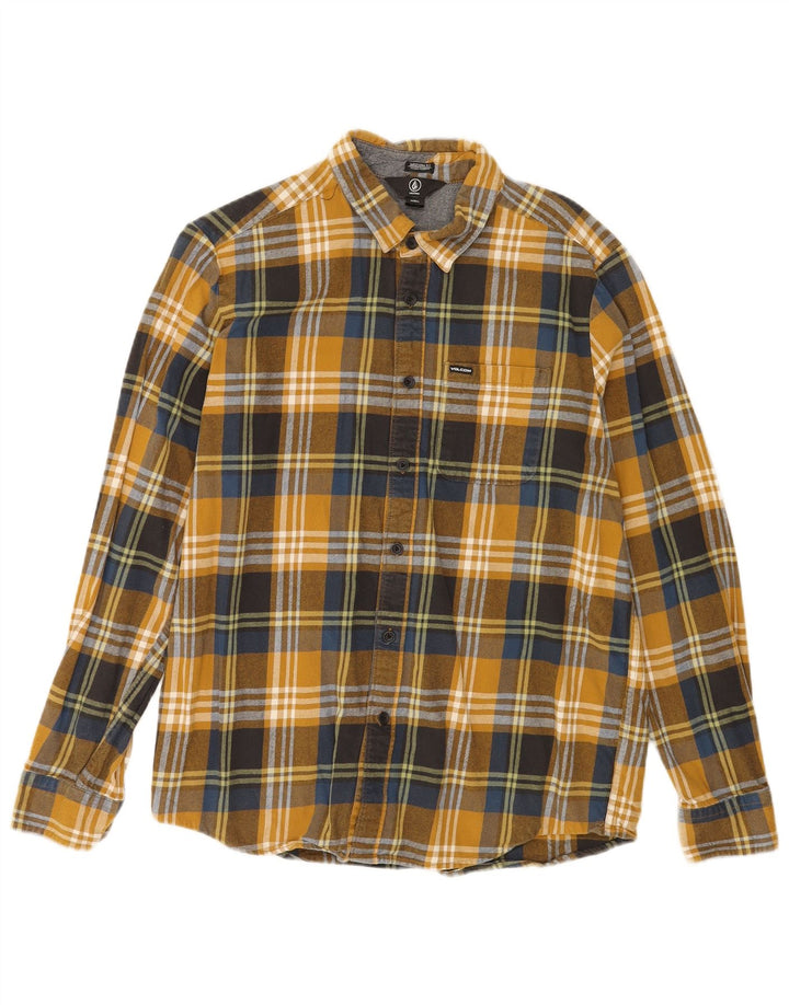 Camicia da uomo in flanella dal taglio moderno Volcom, cotone a quadri multicolore grande
