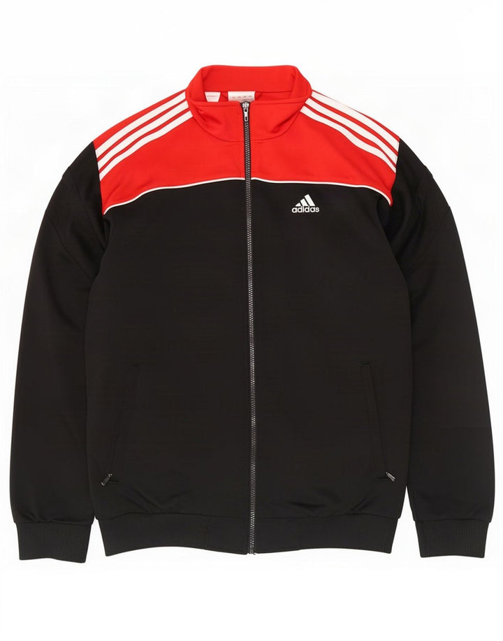 Giacca da tuta da ragazzo Adidas 15-16 anni in poliestere color block nero