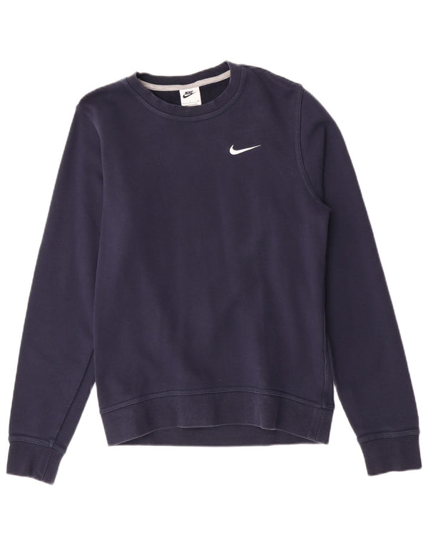 Felpa Nike da uomo, piccola, in cotone blu navy