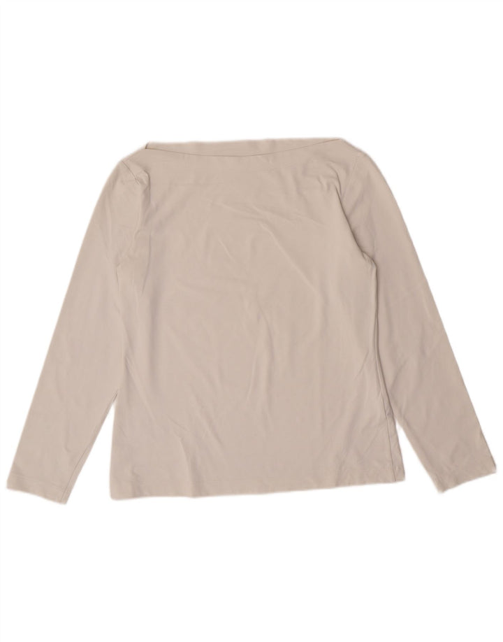 Sportmax Womens Crop Top Langærmet UK 12 Medium Off White Polyamid