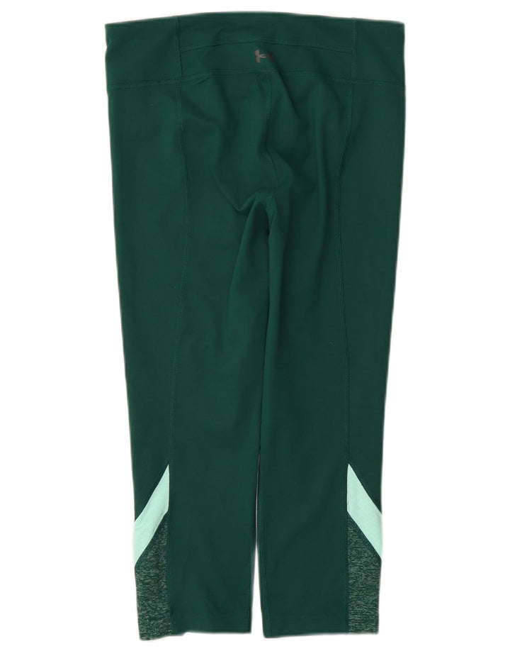 Under Armour Dame Capri Leggings UK 10 Small Green Polyester