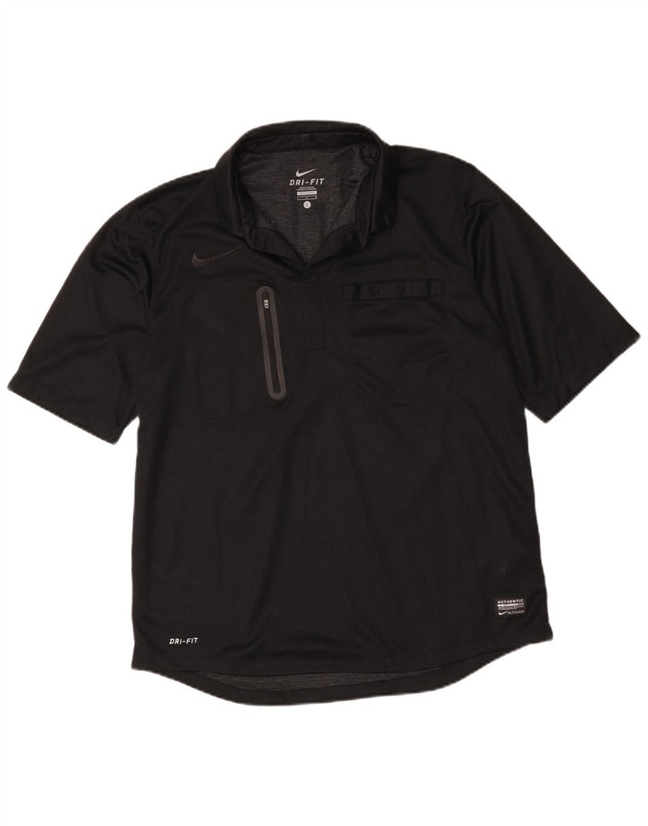 Nike Mens Dri Fit Polo Shirt Large Black Cotton