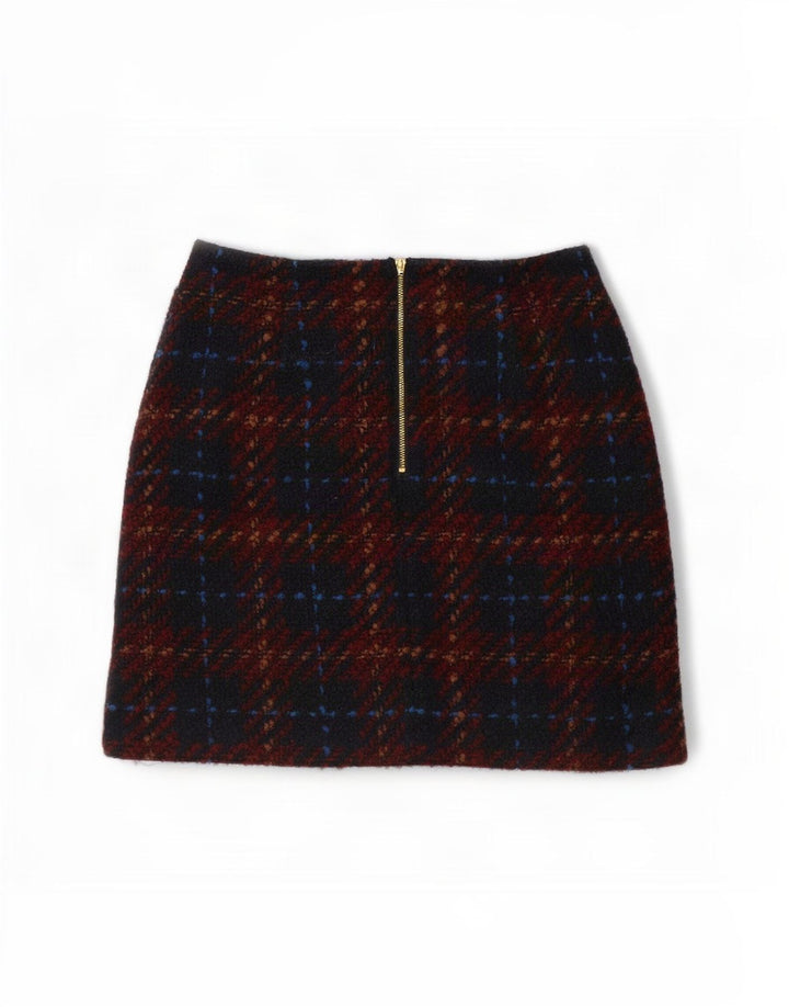 Minigonna da donna Zara UK 8 piccola in acrilico a quadri multicolore