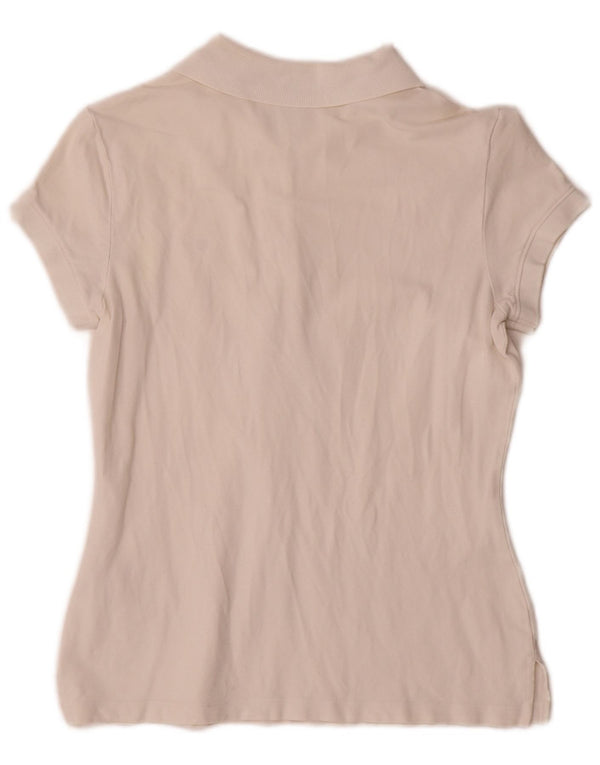 Tommy Hilfiger Dame Polo Shirt UK 10 Small White Bomuld