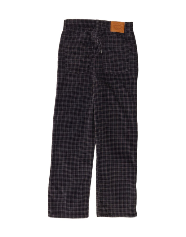 Pantaloni casual drepti pentru femei Levi's Ribcage L26 L26 bleumarin Check