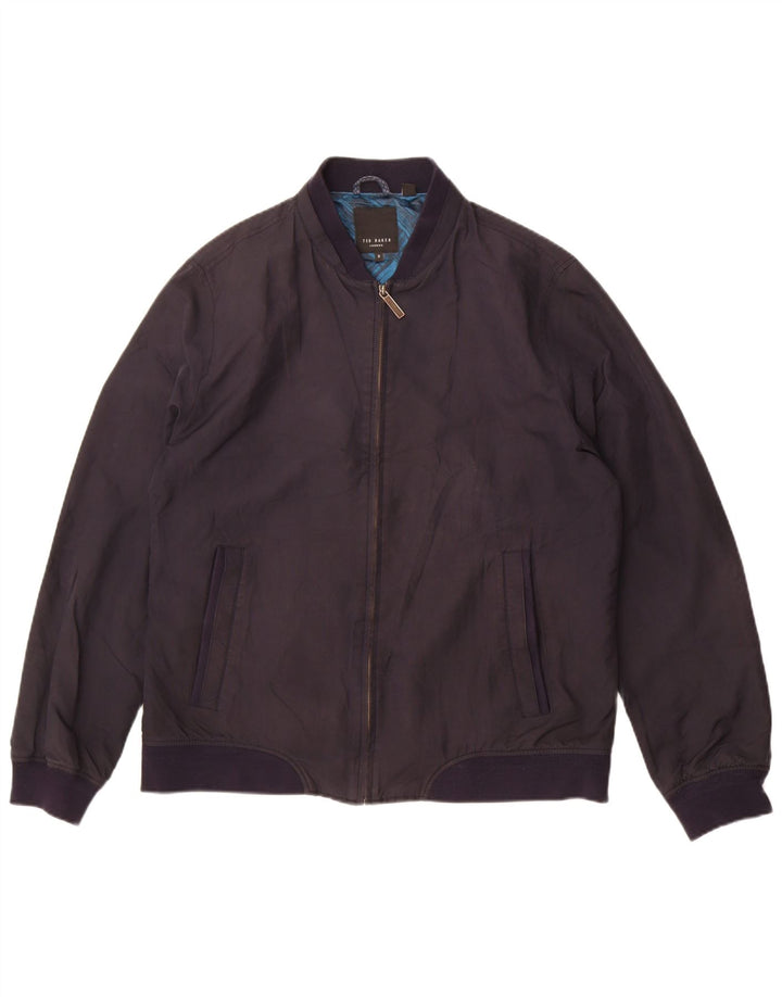 Ted Baker Damen Bomberjacke Größe 5 XL Marineblaues Polyester