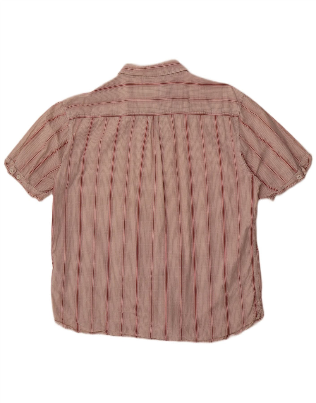 Wrangler Mens Short Sleeve Shirt XL Pink Striped