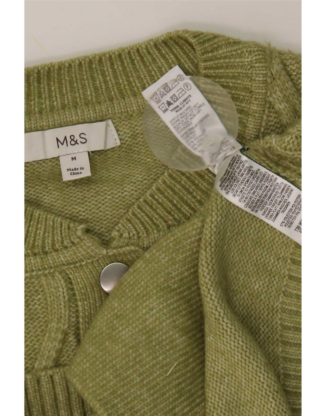 Женский кардиган Marks & Spencer UK 14, средний зеленый полиэстер