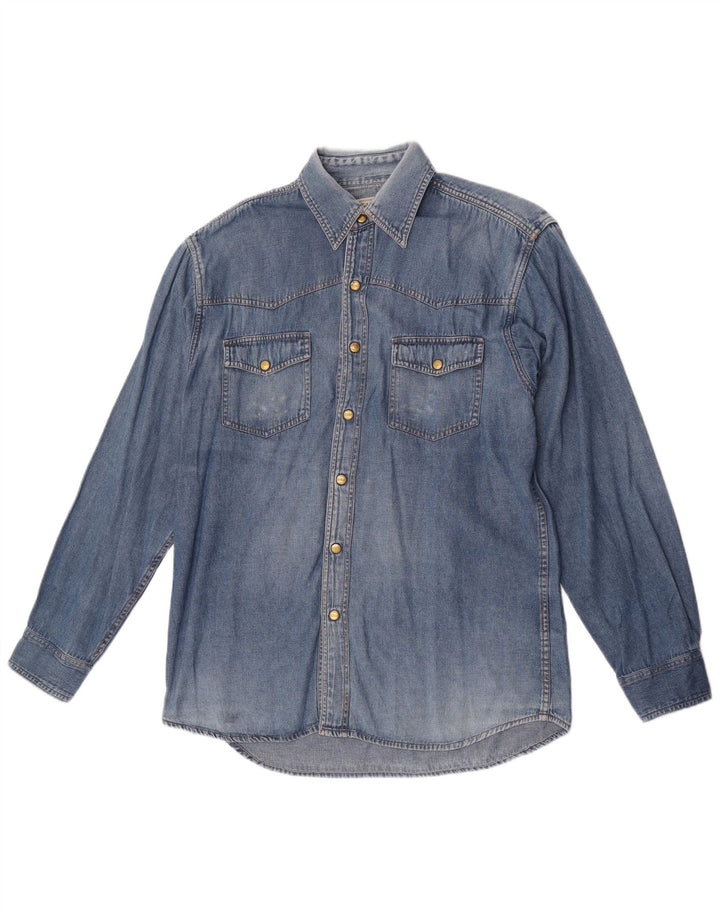 Tailor & Son Mens Denim Shirt Size 41/42 Large Blue