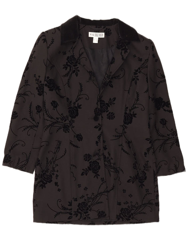 Together Womens Longline 2-knaps blazerjakke UK 12 Medium Black Floral