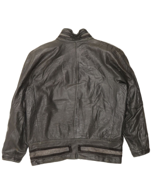 Gianni Versace Damen Lederjacke UK 18 XL Schwarzes Leder