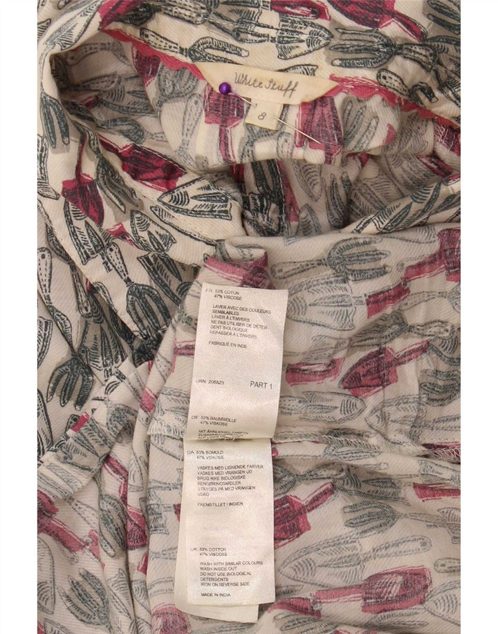 White Stuff Vestido recto de manga 3/4 con estampado abstracto para mujer